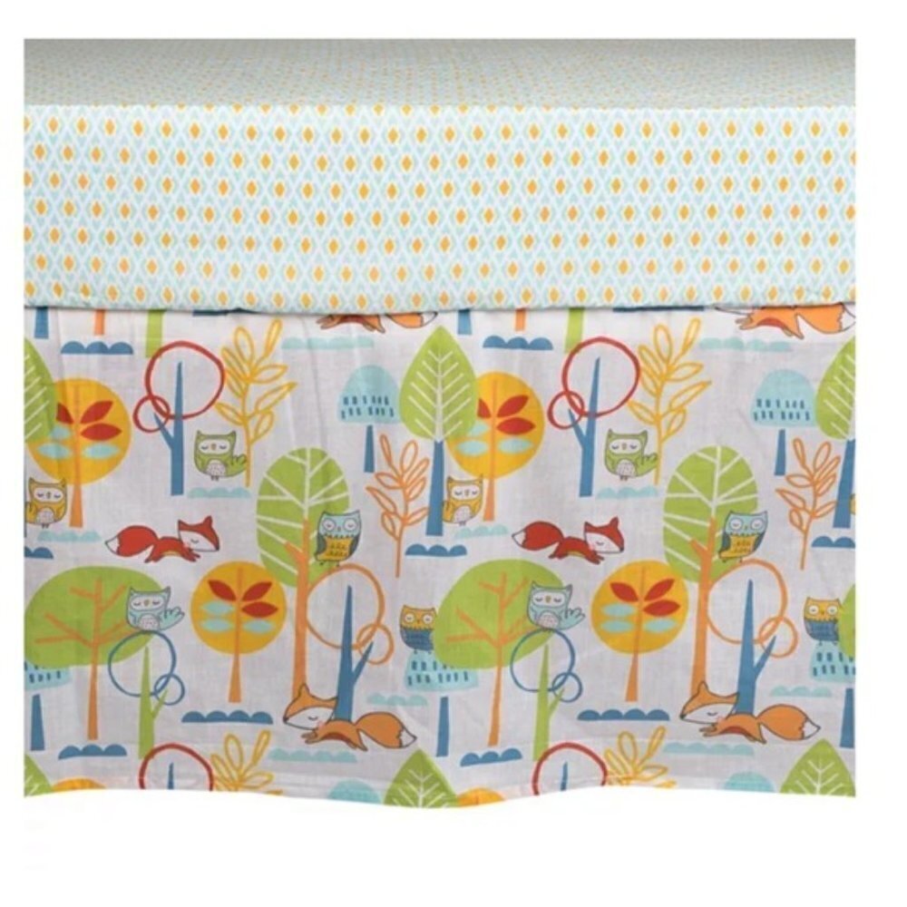 Poppi Living Owl Crib Bed Skirt Toddler Bed Skirt Enchanted Forest Kids - Picture 3 of 7